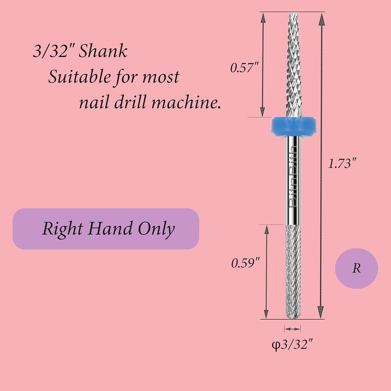 BitnBith Nail Drill Bit Double Heads Cuticle Nail Drill Bit 3/32" Professional Tungsten Carbide Nail Bit,Safety for Nail Prepare,Dead Skin Cleaner,Manicure Pedicure Nail Supplies Home Salon,Medium - Image 3